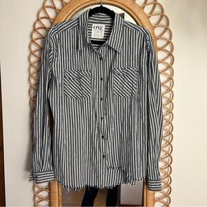 One Teaspoon Stripe Button Down Shirt, size M